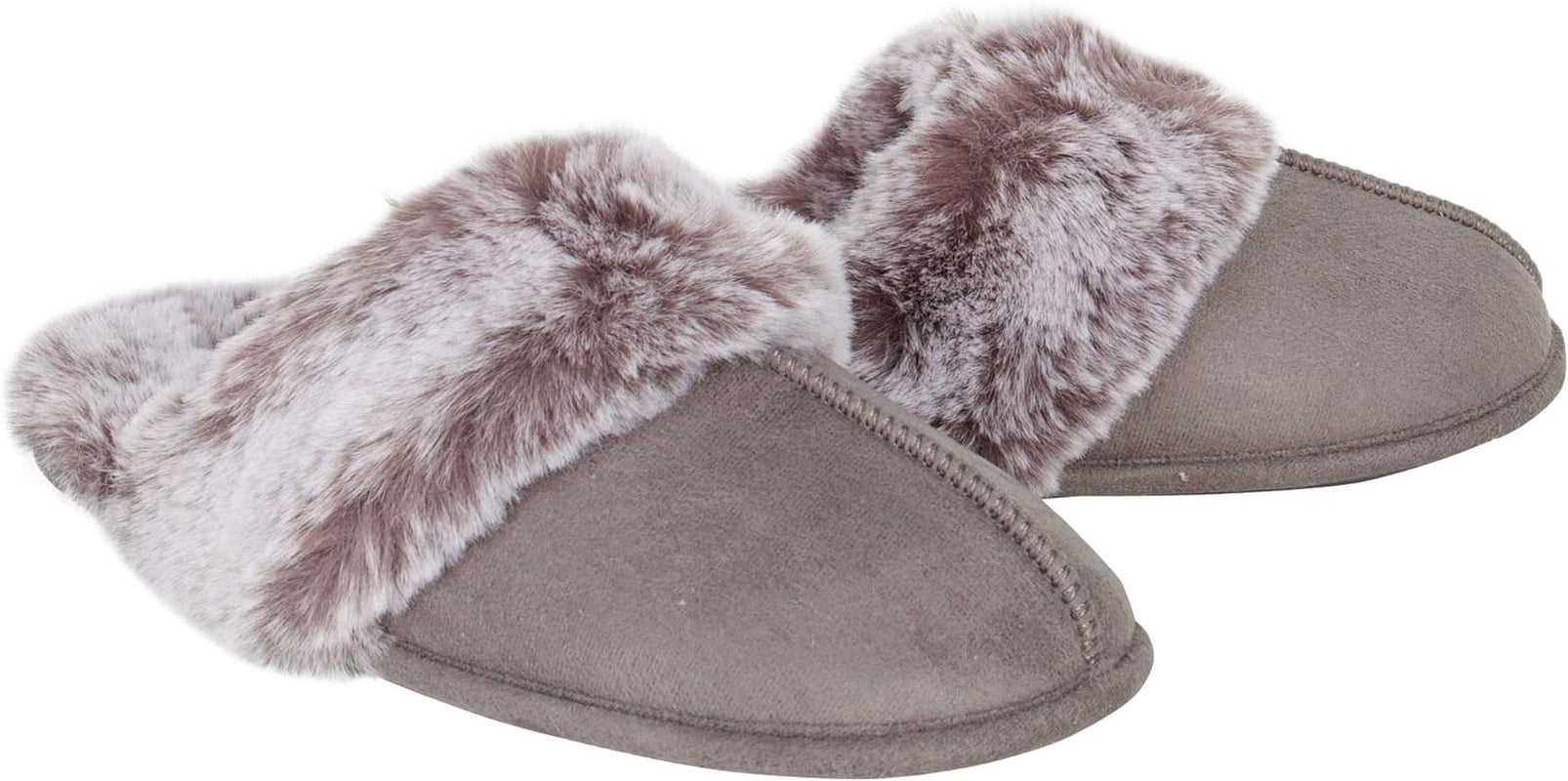 Women'S Comfy Faux Fur House Slipper Scuff Memory Foam Slip on Anti-Skid Sole